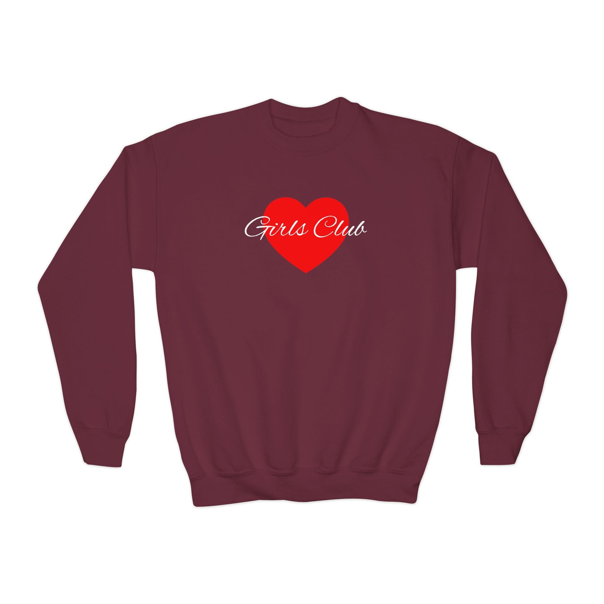 Kids Heart Design Sweatshirt- Cozy Crewneck for Everyday Wear, Girls Club