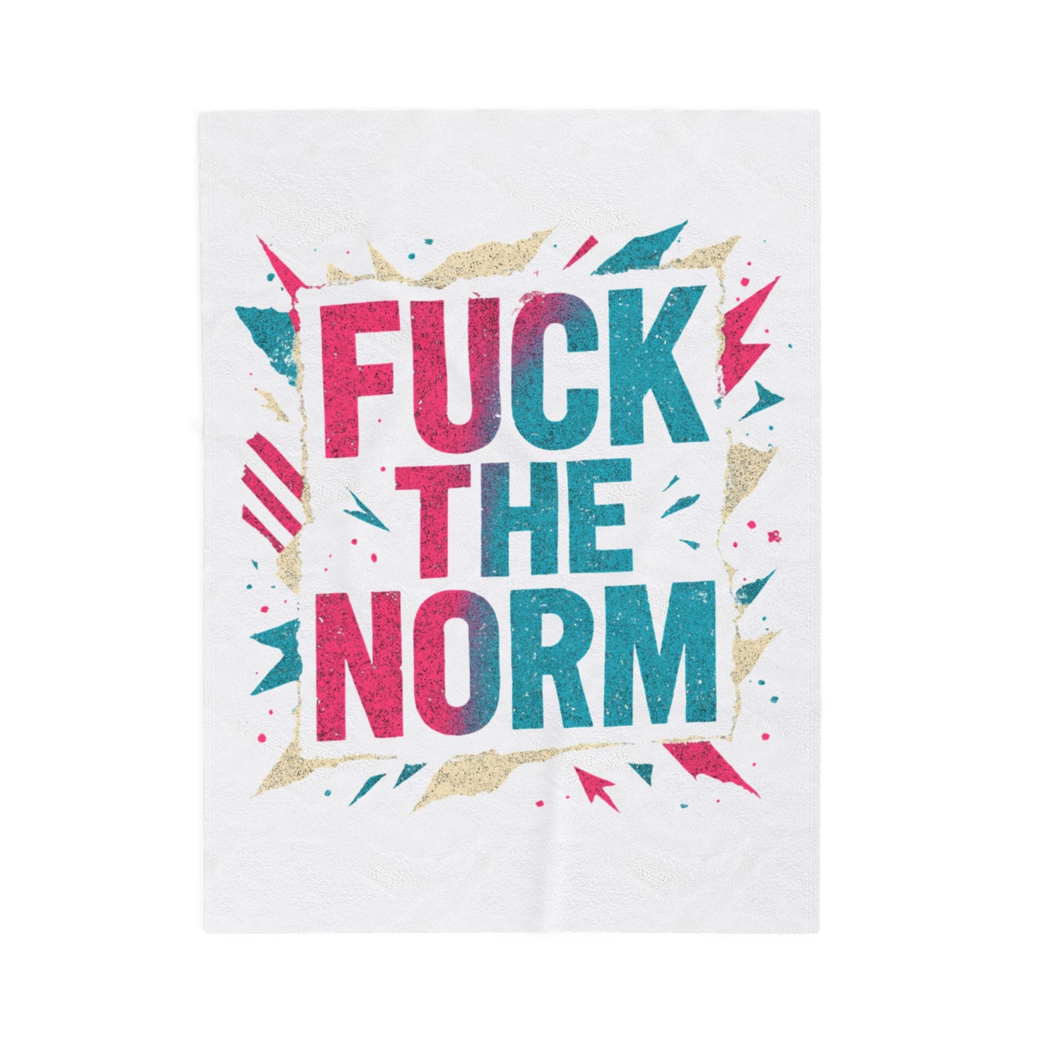 Velveteen Plush Blanket — "Fuck the Norm" Bold Statement Throw - Sweet Vision LLC