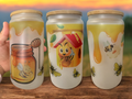 Frosted glass cup 16oz,Iced Coffee Cup, Mom iced coffee cup, Glass Cup With Lid And Straw, Bee lover, Glass Tumbler - Sweet Vision LLC