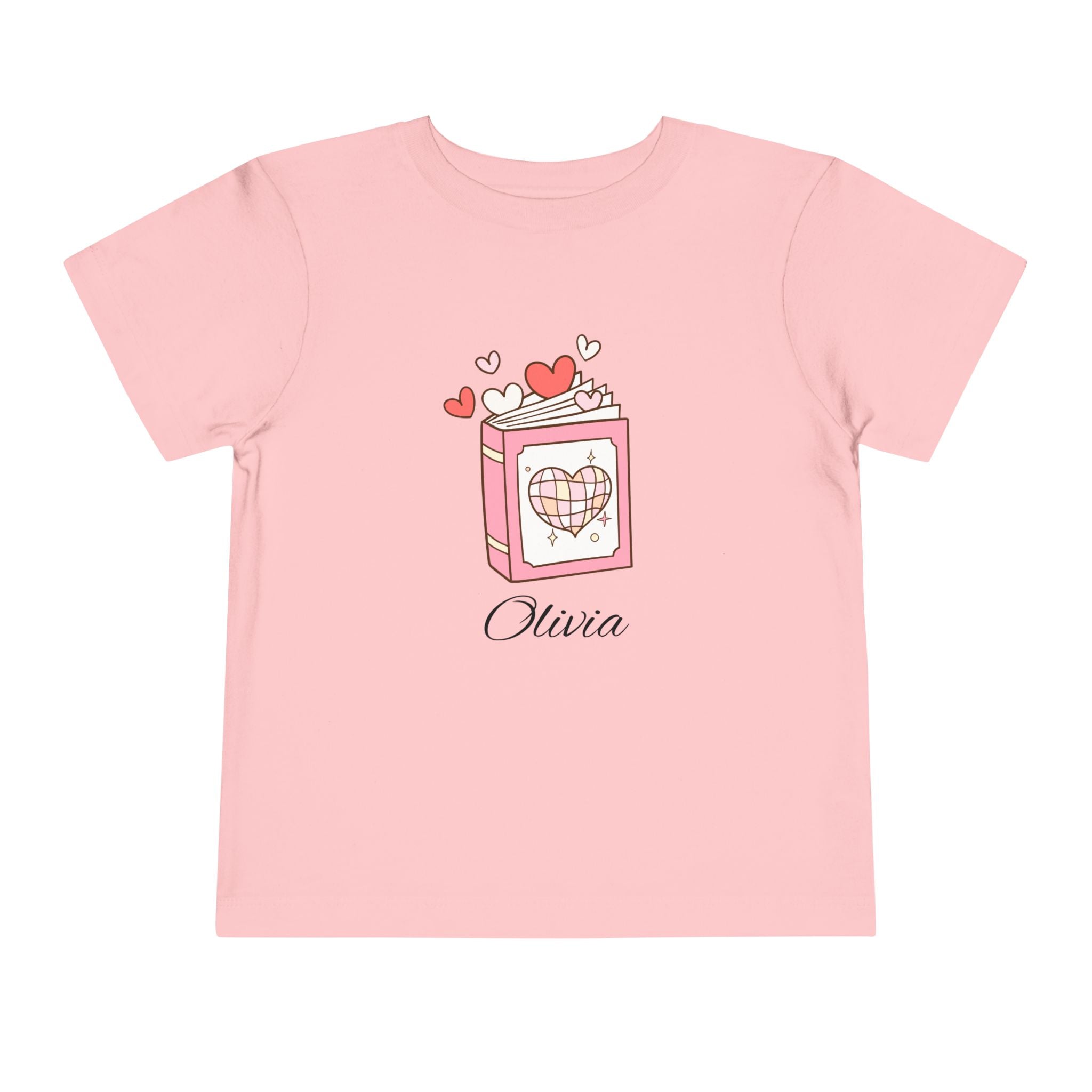 Sweet Love Heart Toddler Tee, Cute Gift for Kids, Valentine's Day Apparel, Toddler's Short Sleeve Shirt, Personalized T-Shirt
