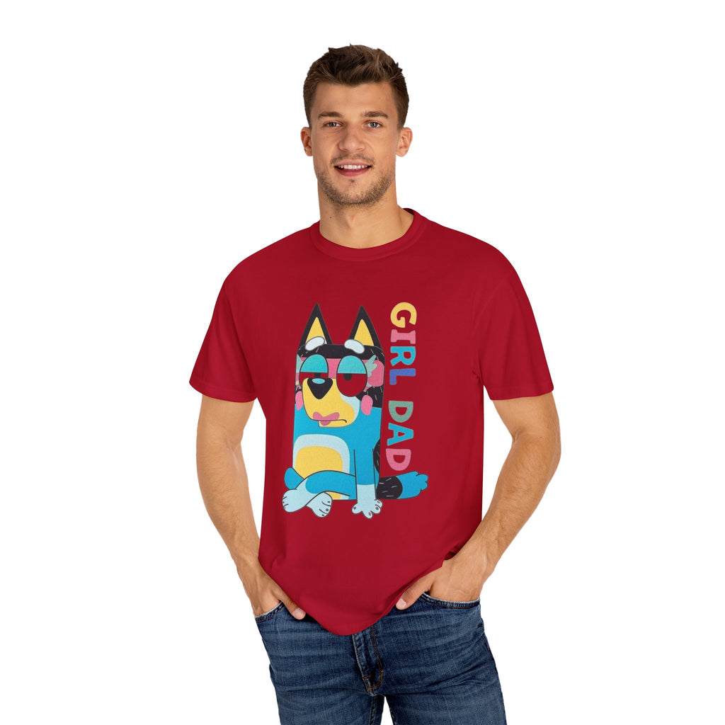 Colorful Girl Dad T-Shirt, Fun Dad Shirt, Unisex Tee for Dads, Cartoon Graphic Tee, Gift for Father's Day, Casual Wear - Sweet Vision LLC