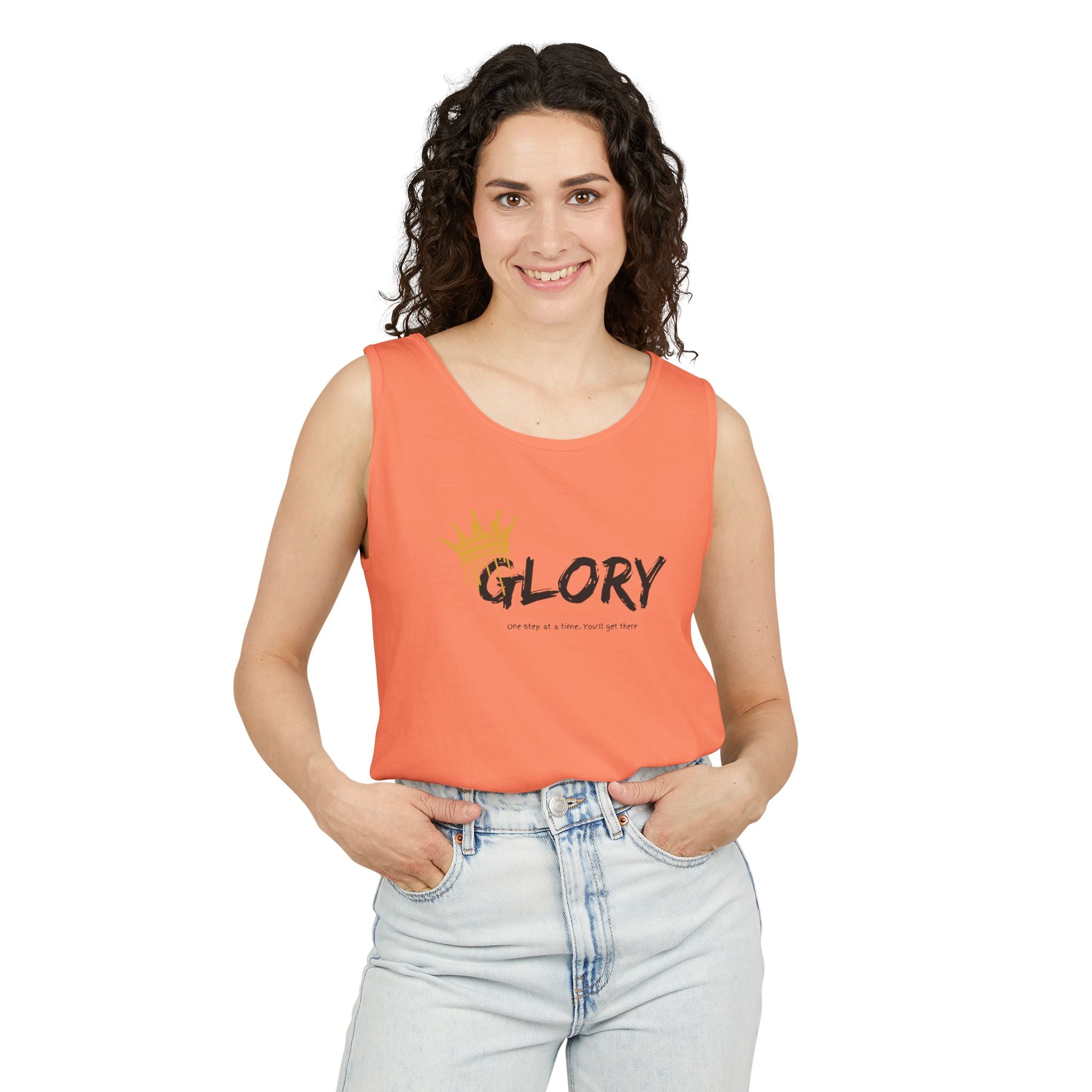Glory Tank Top, Unisex Tank Top, Casual Summer Wear, Confidence Booster, Vacation Essential, Gift for Sports Lovers - Sweet Vision LLC