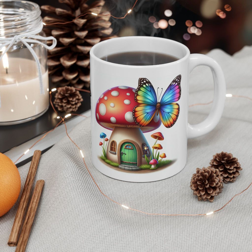 Mug, Ceramic Mug, (11oz), Mushrooms mug, Custom mug - Sweet Vision LLC