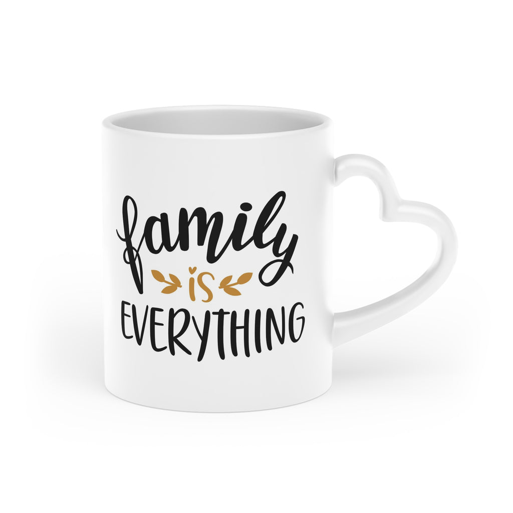 Heart-Shaped Mug, Custom mug, Custom picture, Family is everything - Sweet Vision LLC