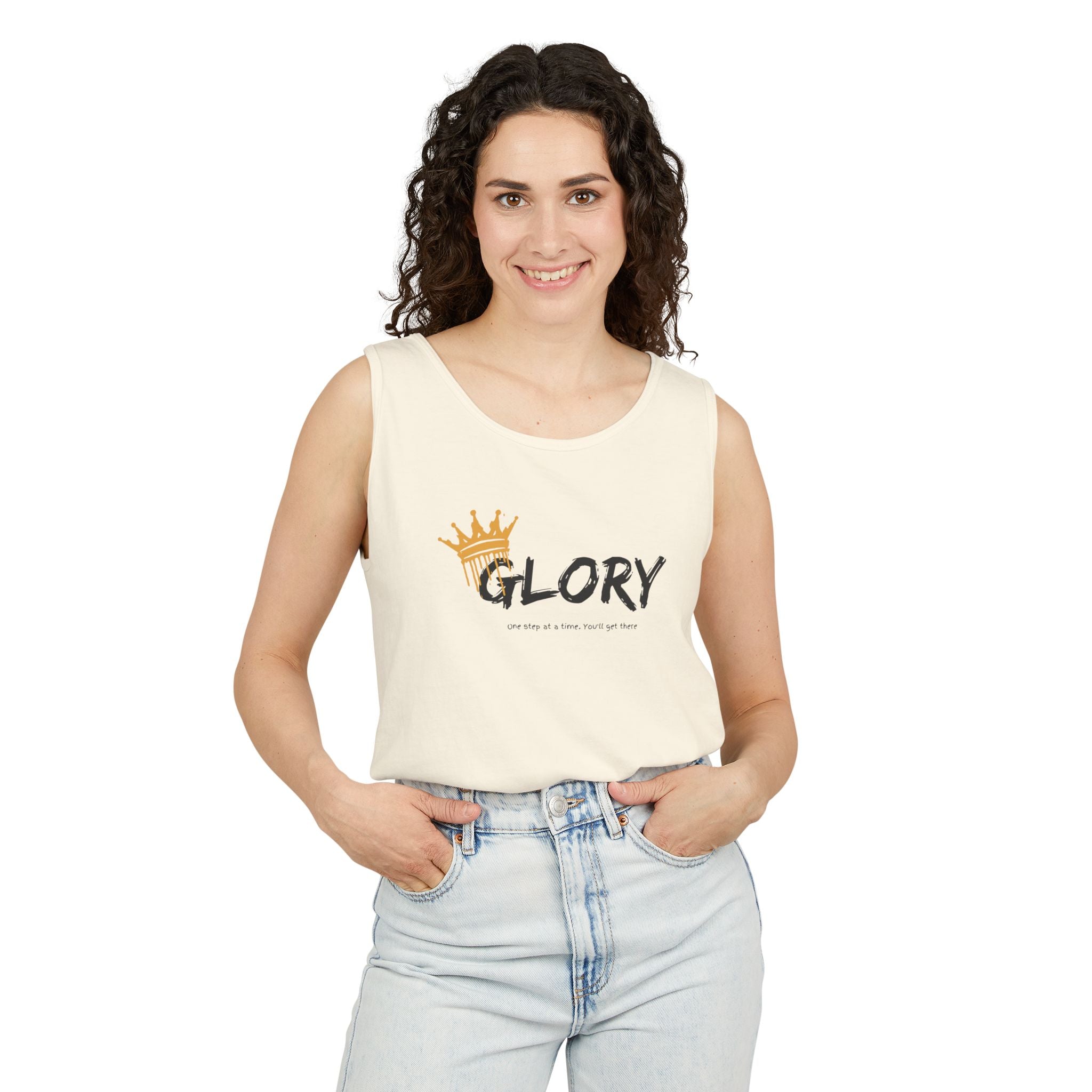 Glory Tank Top, Unisex Tank Top, Casual Summer Wear, Confidence Booster, Vacation Essential, Gift for Sports Lovers - Sweet Vision LLC