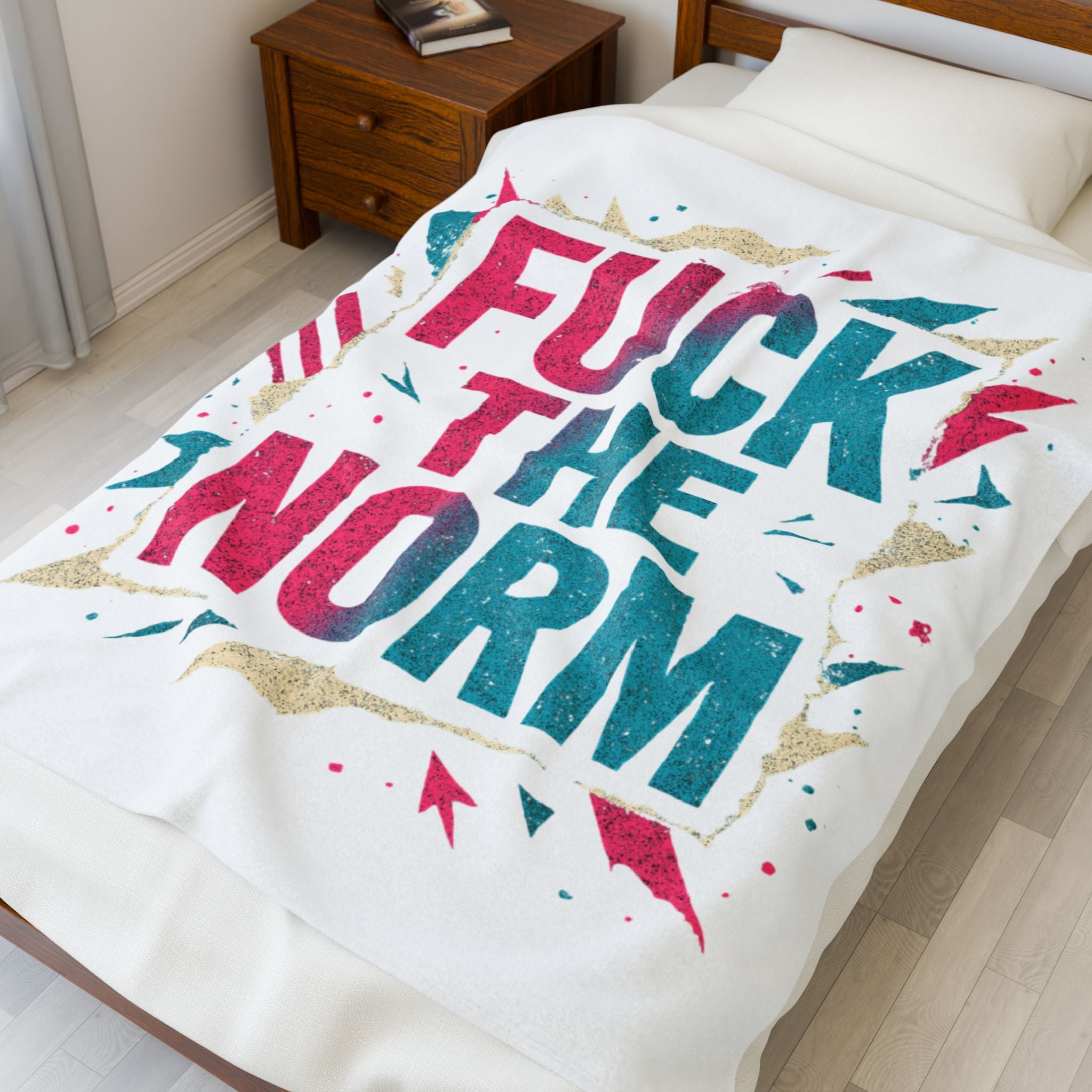 Velveteen Plush Blanket — "Fuck the Norm" Bold Statement Throw - Sweet Vision LLC
