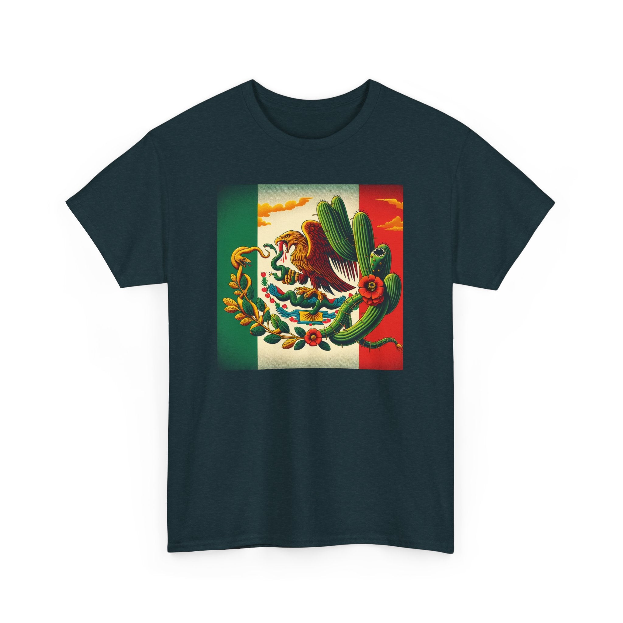 Unisex Heavy Cotton Tee, Mexico Flag - Sweet Vision LLC