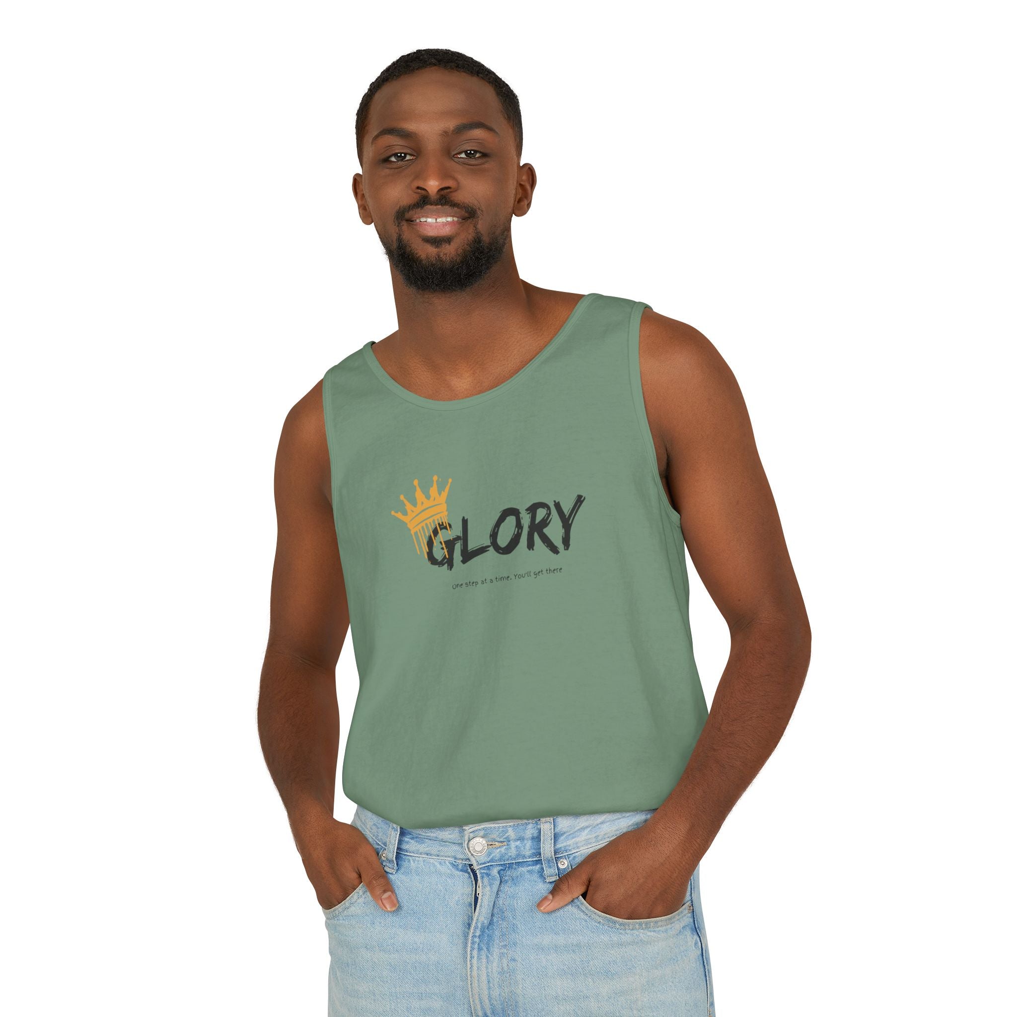 Glory Tank Top, Unisex Tank Top, Casual Summer Wear, Confidence Booster, Vacation Essential, Gift for Sports Lovers - Sweet Vision LLC