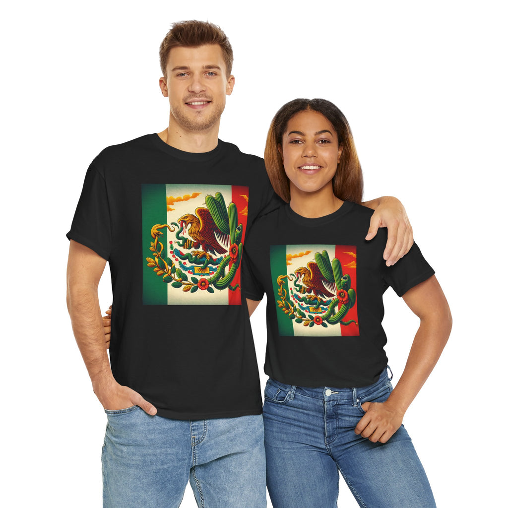Unisex Heavy Cotton Tee, Mexico Flag - Sweet Vision LLC
