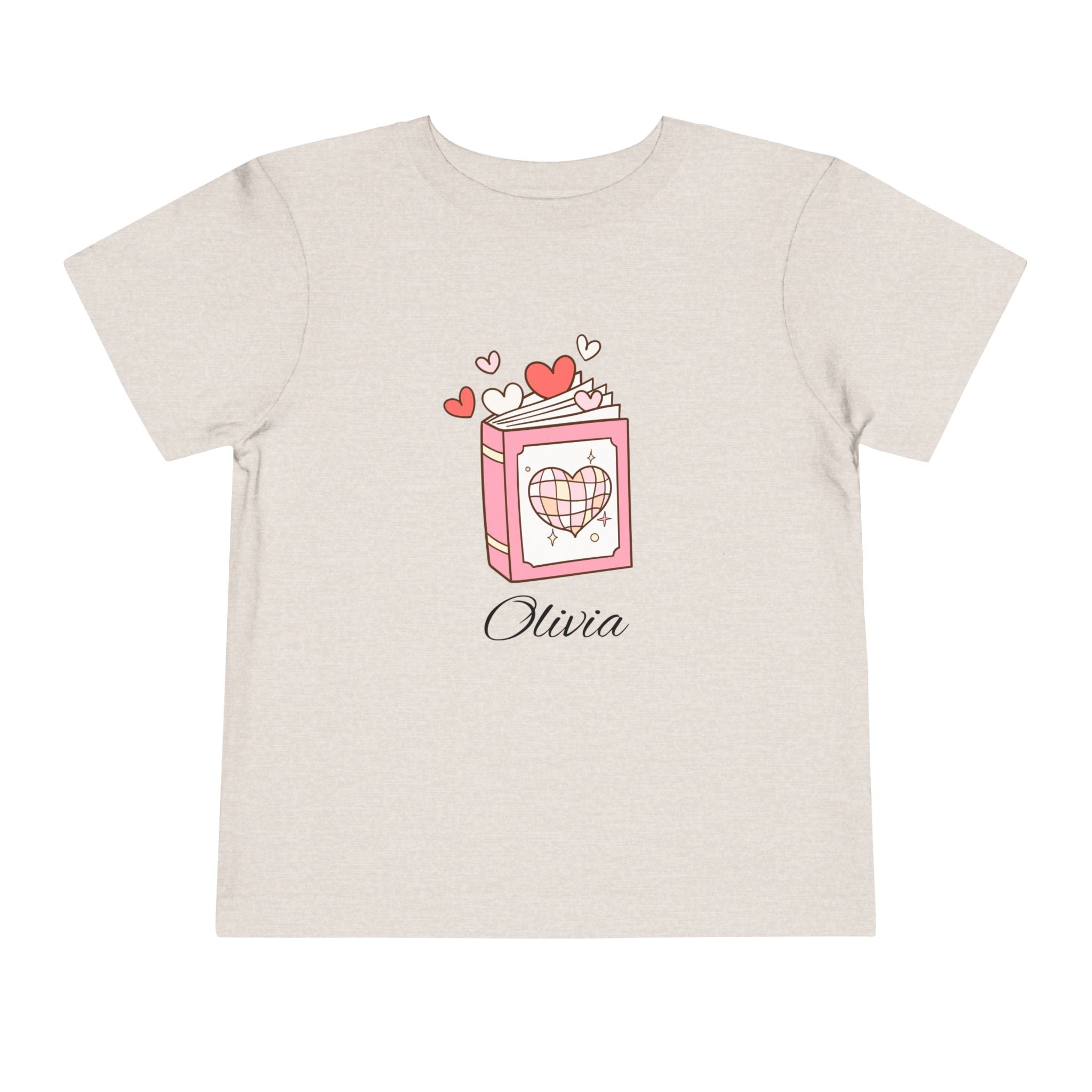 Sweet Love Heart Toddler Tee, Cute Gift for Kids, Valentine's Day Apparel, Toddler's Short Sleeve Shirt, Personalized T-Shirt