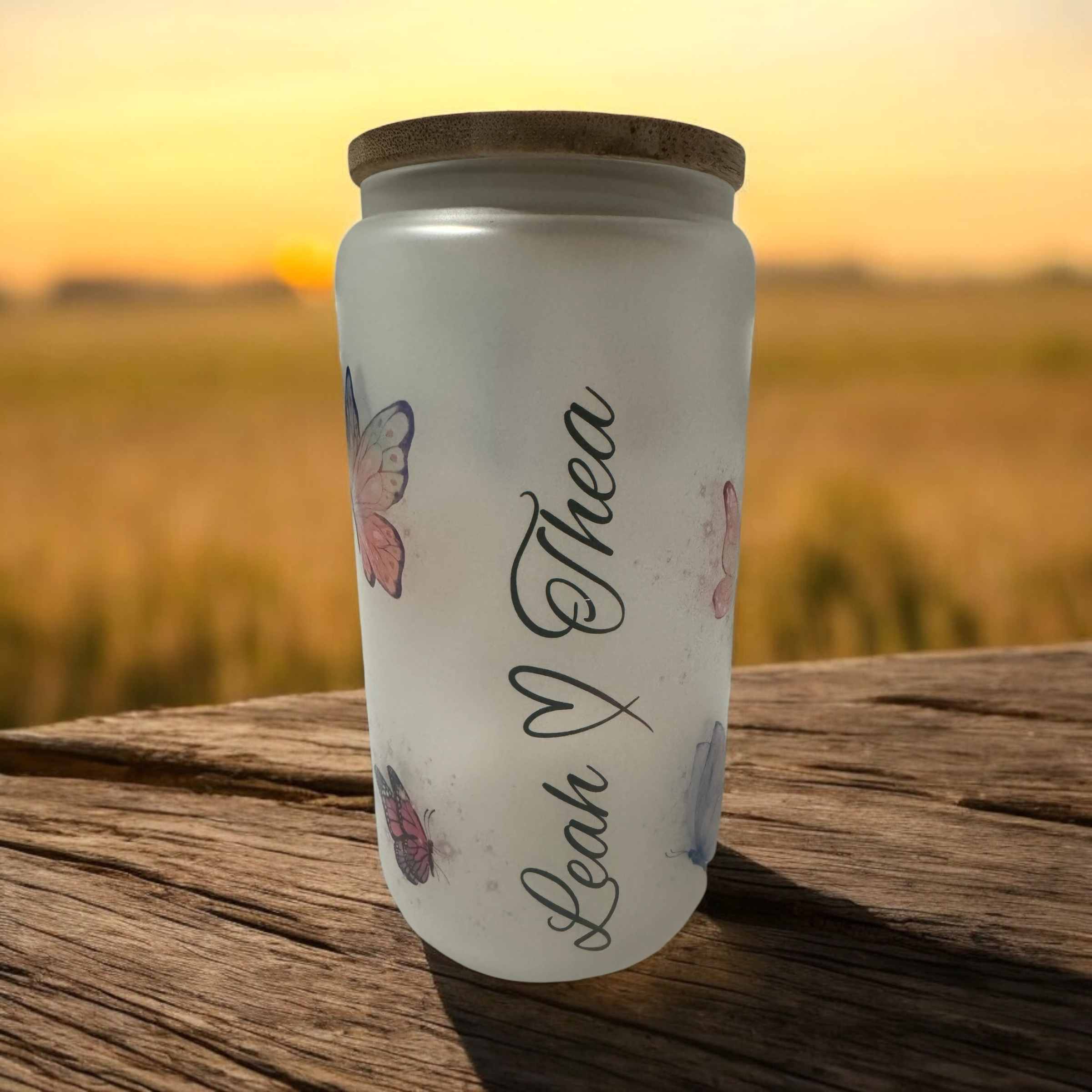 Custom name Gift box, sublimation frosted glass cup 16oz, Iced coffee is my love language. Just for you - Sweet Vision LLC