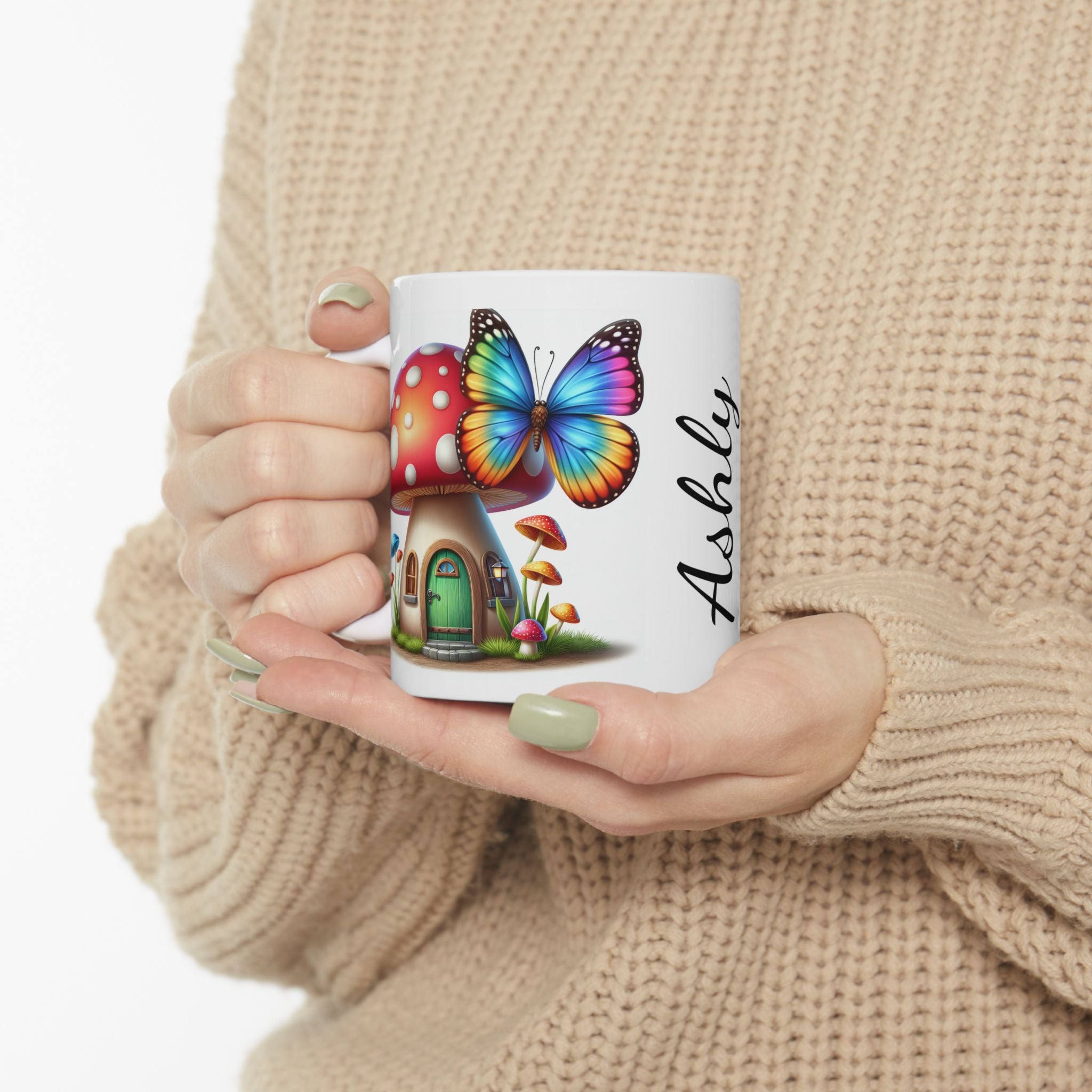 Mug, Ceramic Mug, (11oz), Mushrooms mug, Custom mug - Sweet Vision LLC