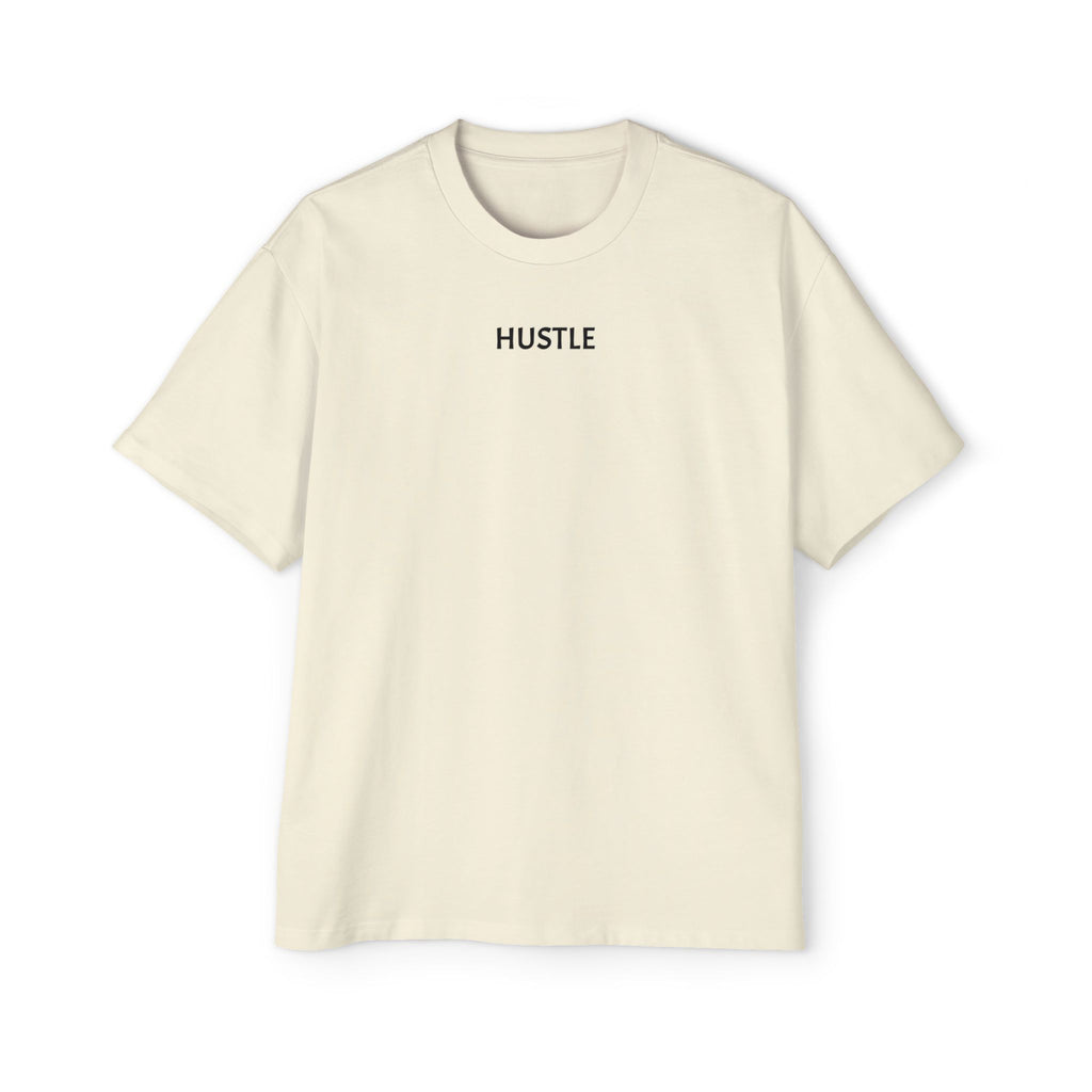 Men's Heavy Oversized Tee - Hustle Graphic T-Shirt for Comfort and Style