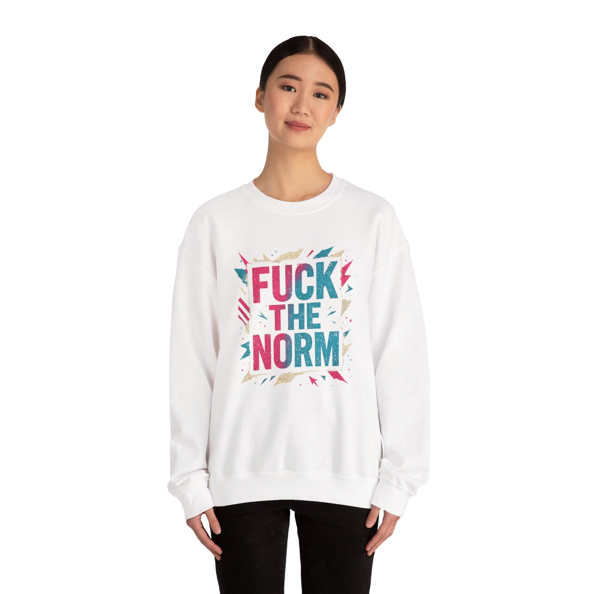 Crewneck Sweatshirt - “Fuck The Norm” Bold Retro Graphic - Sweet Vision LLC