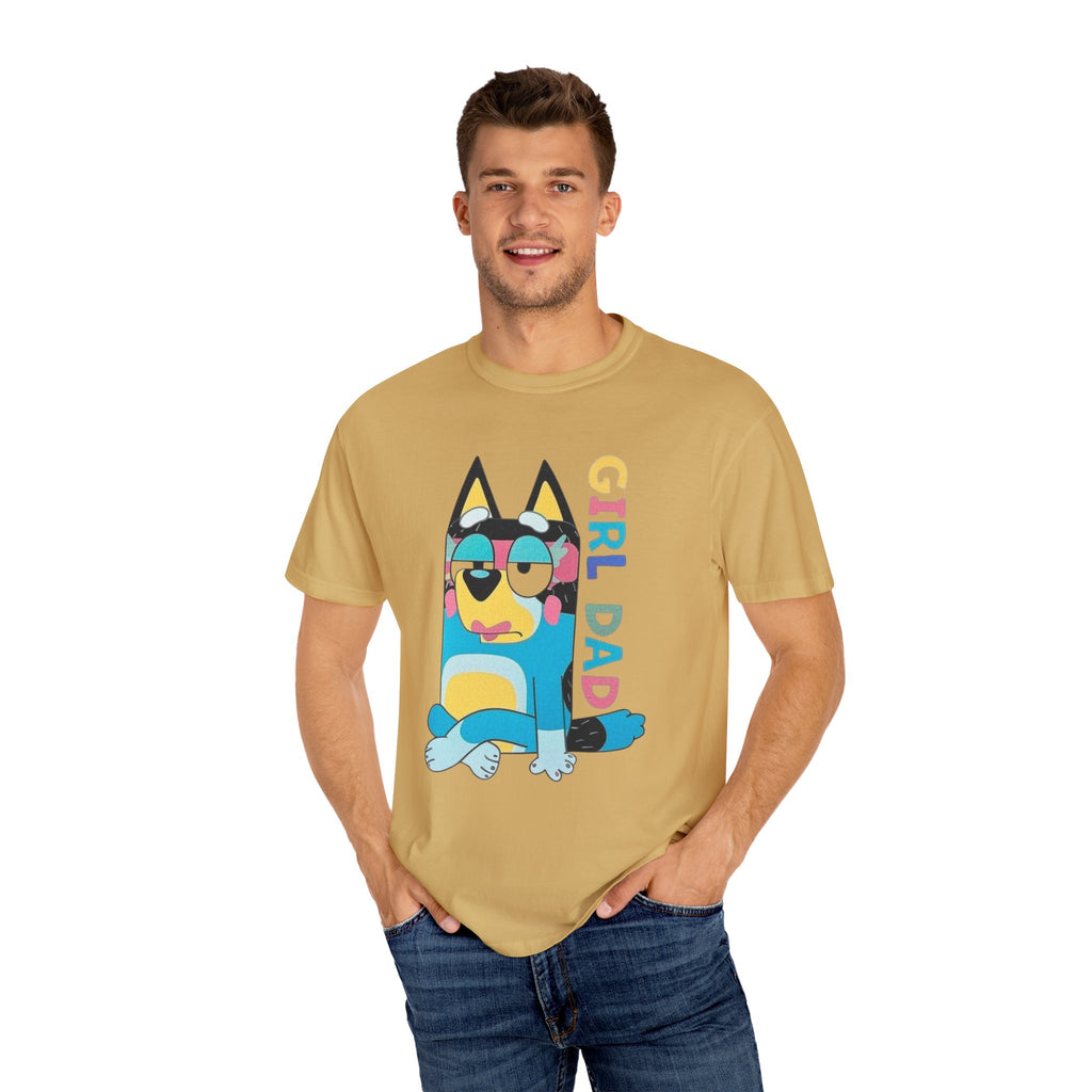 Colorful Girl Dad T-Shirt, Fun Dad Shirt, Unisex Tee for Dads, Cartoon Graphic Tee, Gift for Father's Day, Casual Wear - Sweet Vision LLC
