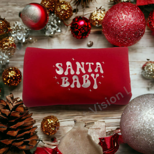 Christmas Santa Baby Sweatshirt, Retro Women Christmas Shirt, Merry Christmas, Xmas Girl, Santa Baby Shirt, Cute Santa Baby, Ugly Christmas - Sweet Vision LLC