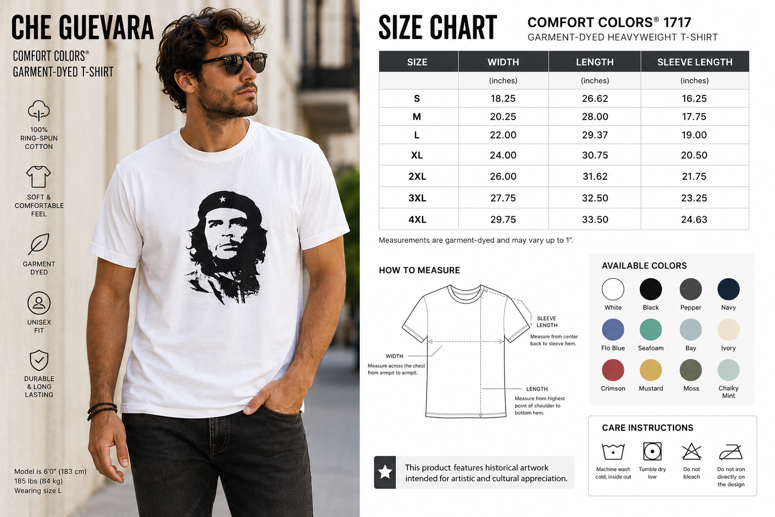 Che Guevara Graphic T-Shirt, Vintage Style Tee, Unisex Casual Wear, Activist Apparel, Bohemian Gift, Streetwear Style