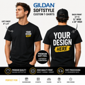 Custom T-Shirts – Bulk Orders Only Front 4x4, Back 11'- Gildan SoftStyle