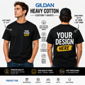Custom T-Shirts – Bulk Orders Only Front 4x4, Back 11'- Gildan Heavy Cotton 5000