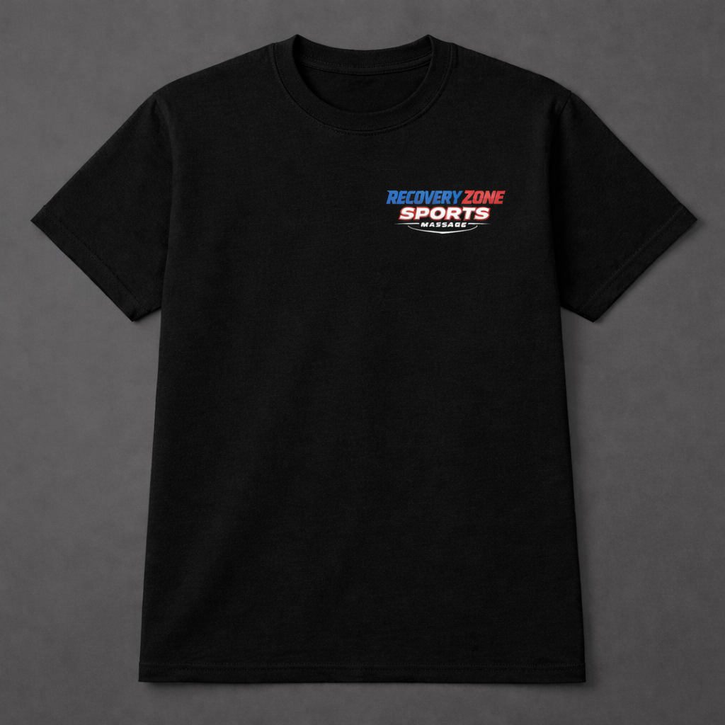 Custom ManiaWear T-shirt in black with colorful graphic print, designed for bulk orders, casual and comfortable fit.