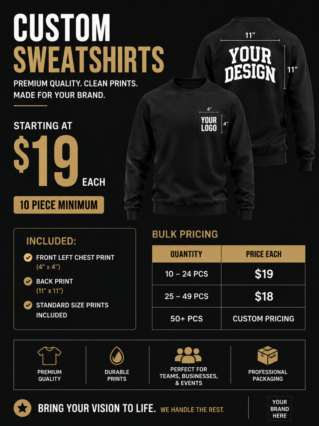 Custom Sweatshirts – Bulk Orders Only | ManiaWear