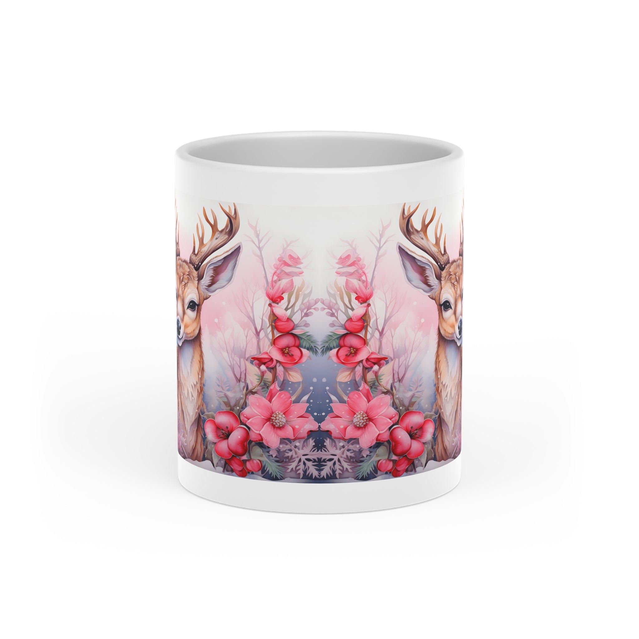Christmas mug with lid and spoon, heart handle Sublimation mug - Sweet Vision LLC
