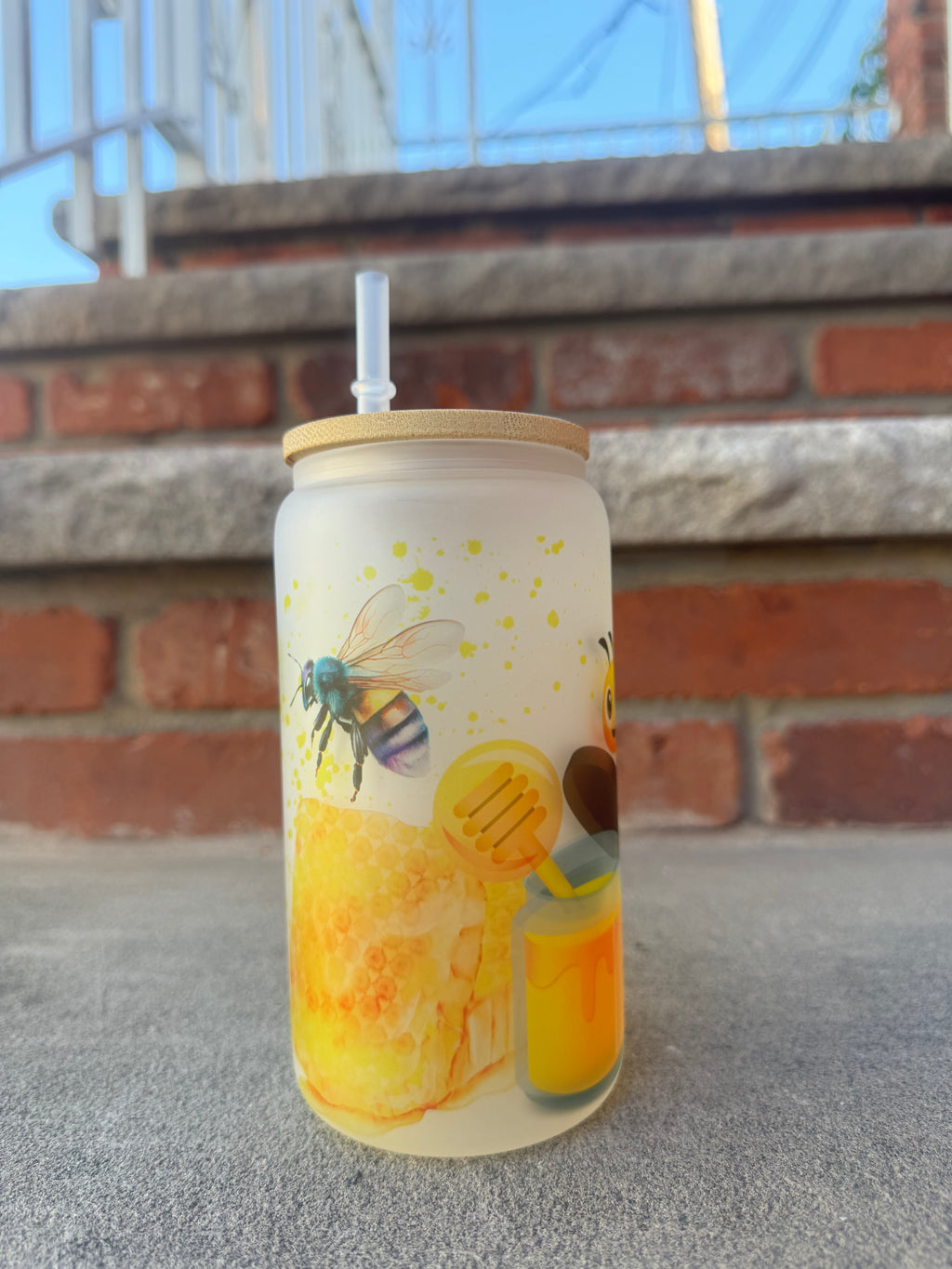 Custom name, Frosted glass cup 16oz, Iced Coffee Cup, Mom iced coffee cup - Sweet Vision LLC