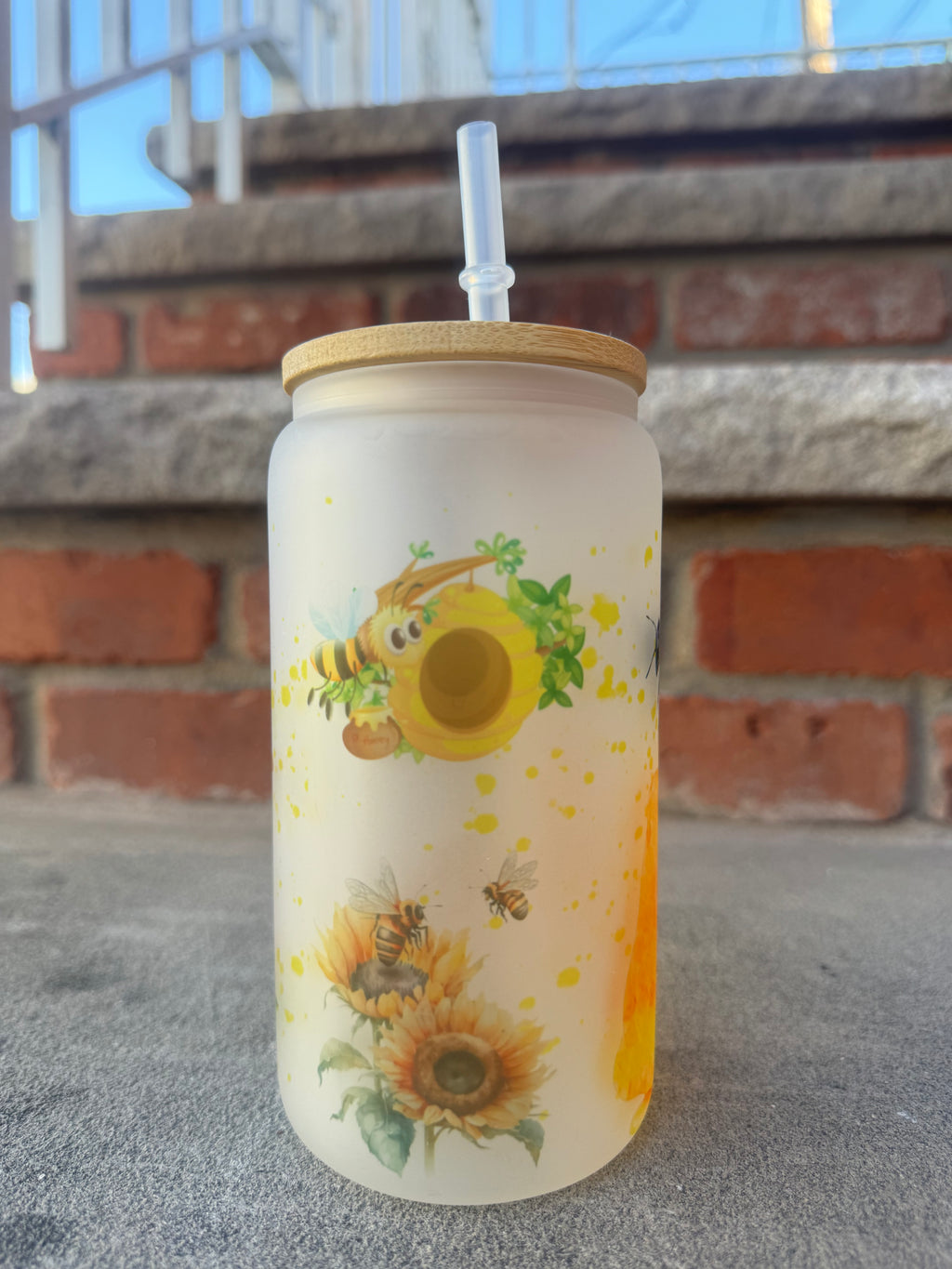 Custom name, Frosted glass cup 16oz, Iced Coffee Cup, Mom iced coffee cup - Sweet Vision LLC