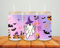 Frosted glass cup 16oz, HALLOWEEN, Iced Coffee Cup, Mom iced coffee cup, Glass Tumbler - Sweet Vision LLC