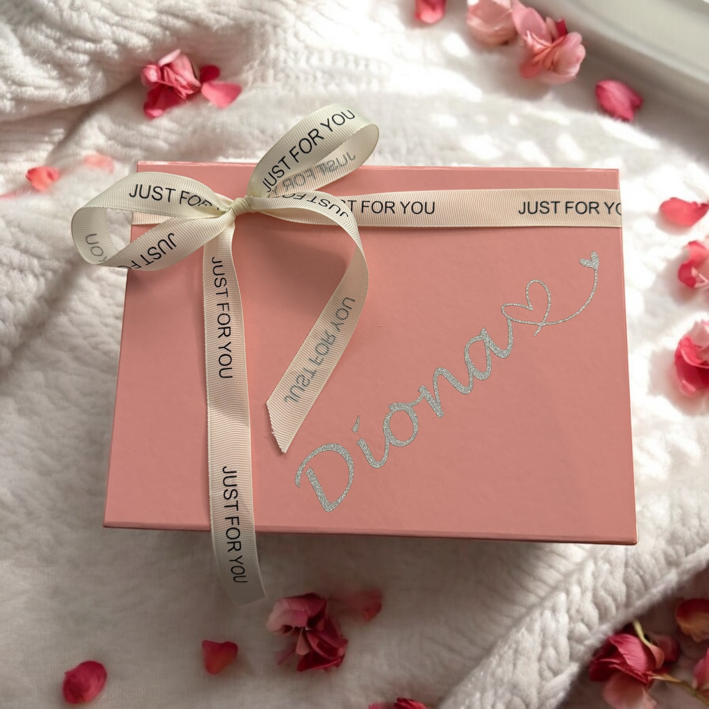 Custom name Gift box, sublimation frosted glass cup 16oz, red roses. Just for you - Sweet Vision LLC