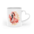 Couples Wedding mug, Sublimation mug with lid and spoon, heart handle - Sweet Vision LLC