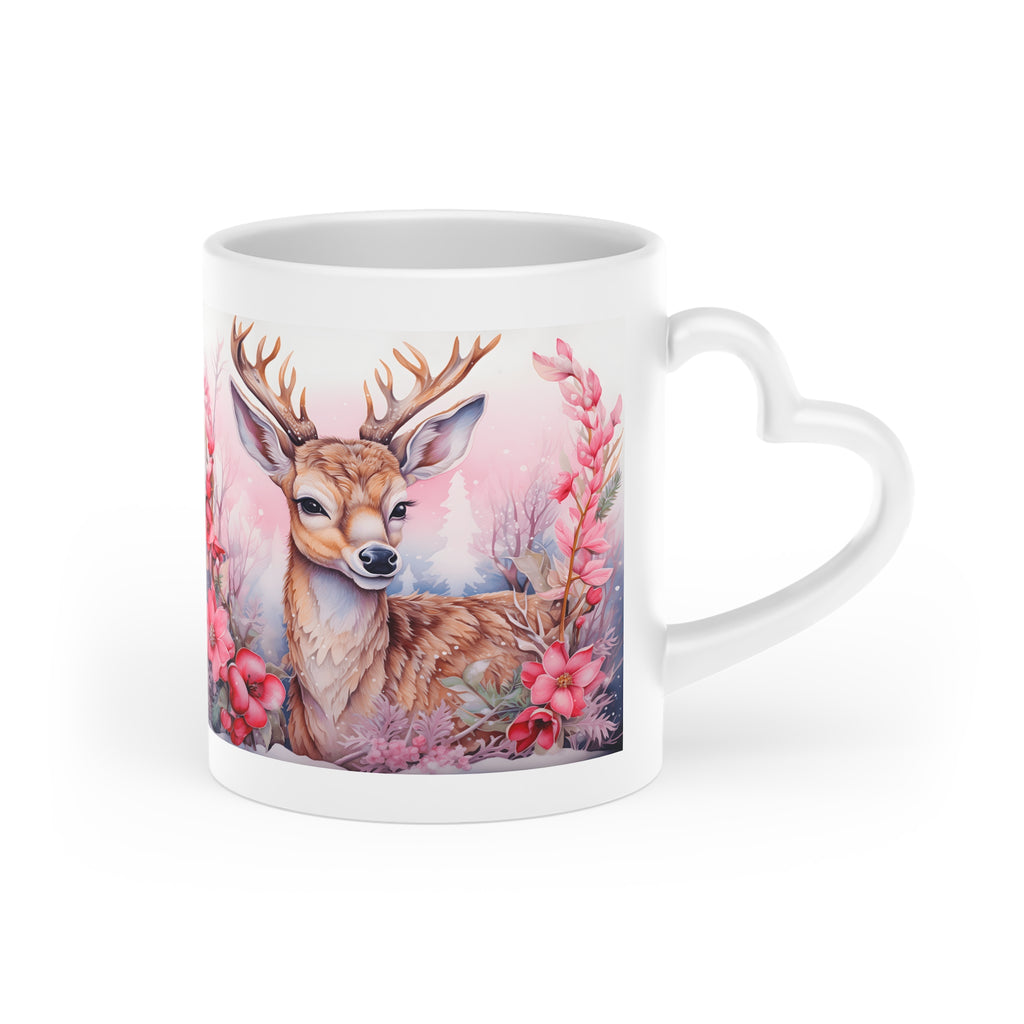 Christmas mug with lid and spoon, heart handle Sublimation mug - Sweet Vision LLC