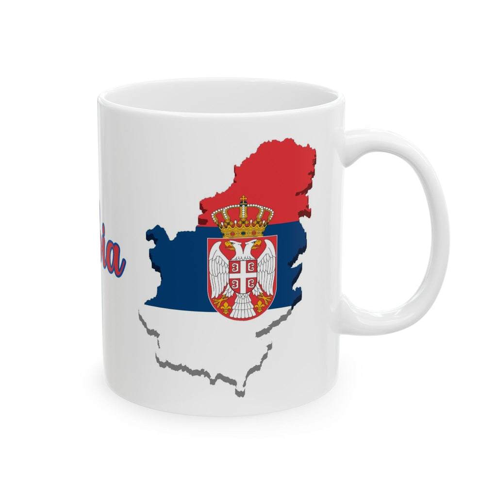 Serbia Map Flag Coffee Mug – 11oz Ceramic Cup | Perfect Birthday Gift - Sweet Vision LLC