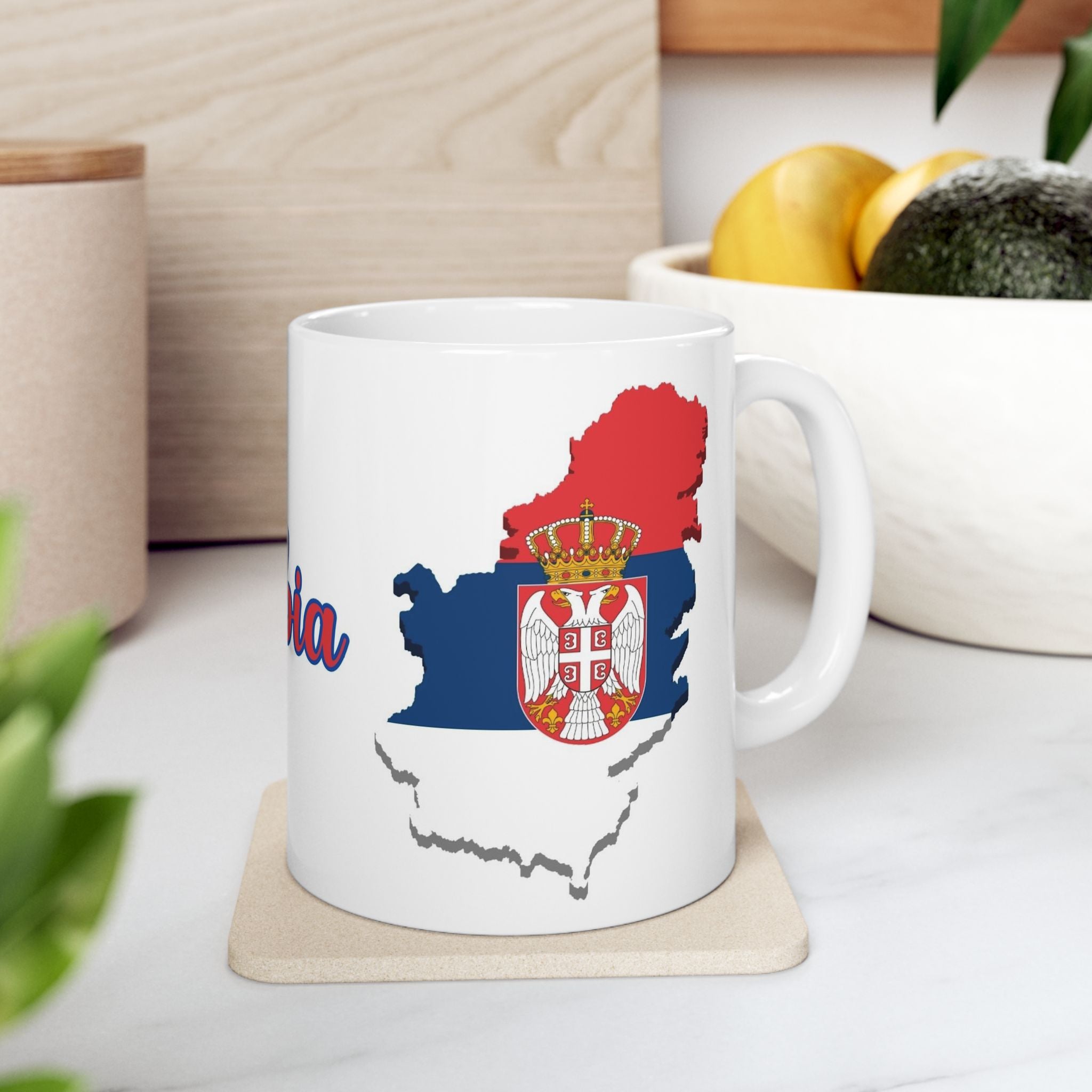 Serbia Map Flag Coffee Mug – 11oz Ceramic Cup | Perfect Birthday Gift - Sweet Vision LLC