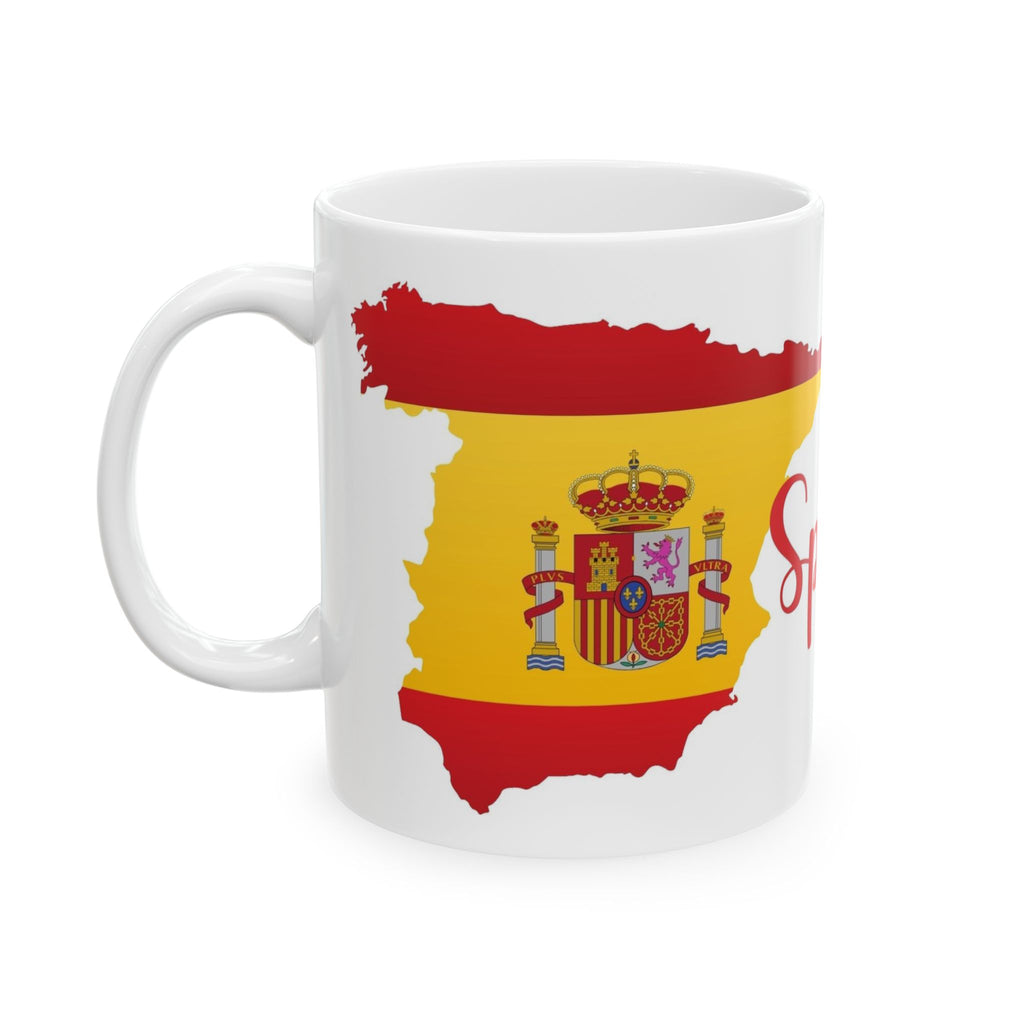 Spain Map Flag Coffee Mug – 11oz Ceramic Cup | Perfect Birthday Gift for Spain Lovers - Sweet Vision LLC