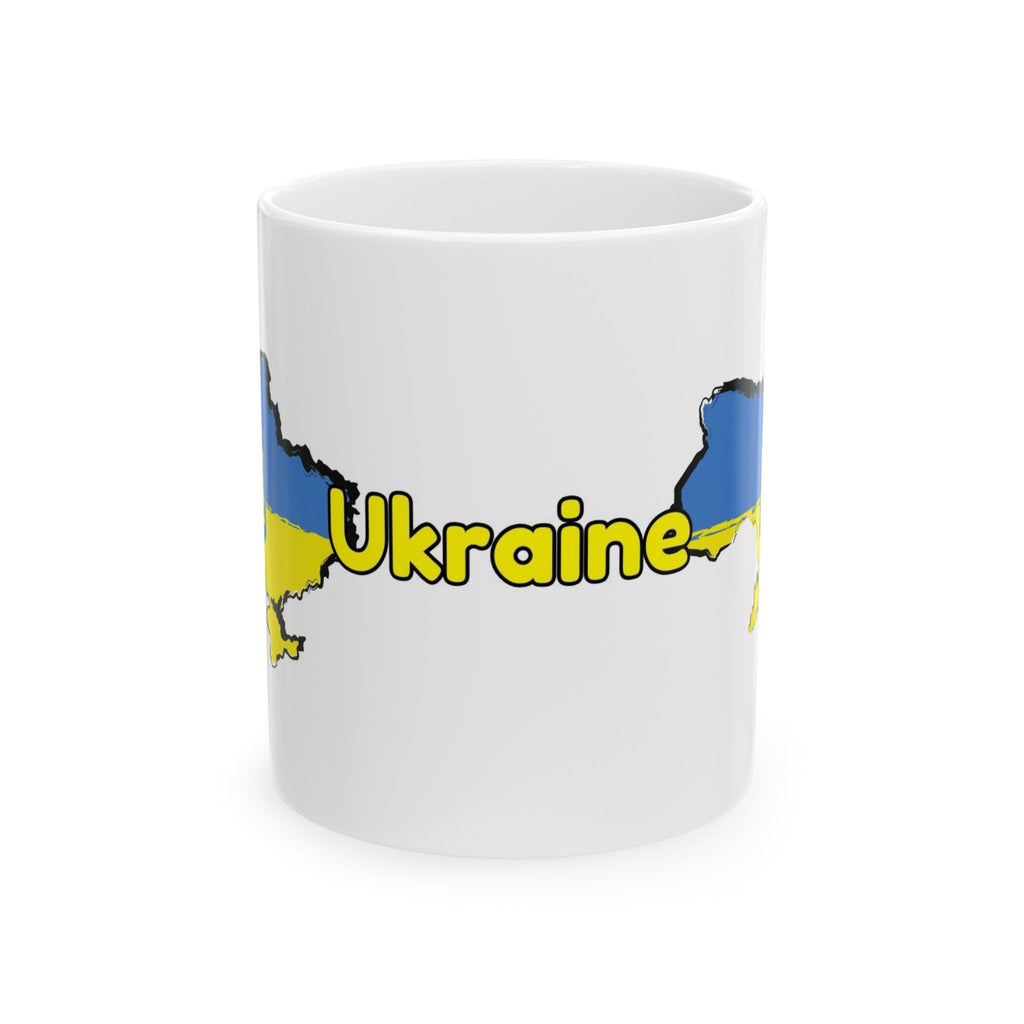 Ukraine Map Flag Coffee Mug - 11oz Ceramic Cup with Ukrainian Flag Design – Gift for Ukrainians, Travel Lovers, and Coffee Enthusiasts