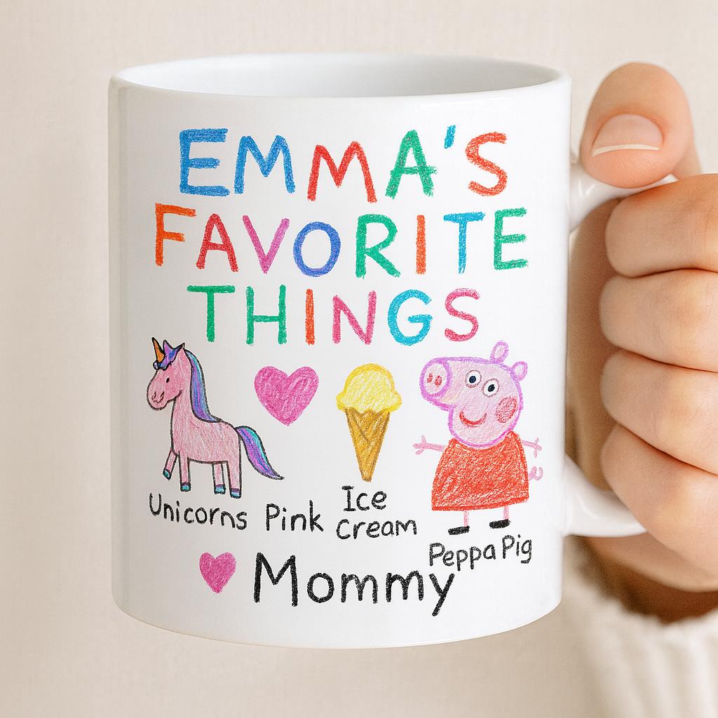 Custom Kids Artwork Mug – Upload Your Child’s Drawing, Personalized Gift for Mom, Dad, Grandma, Sublimation Coffee Cup - Sweet Vision LLC