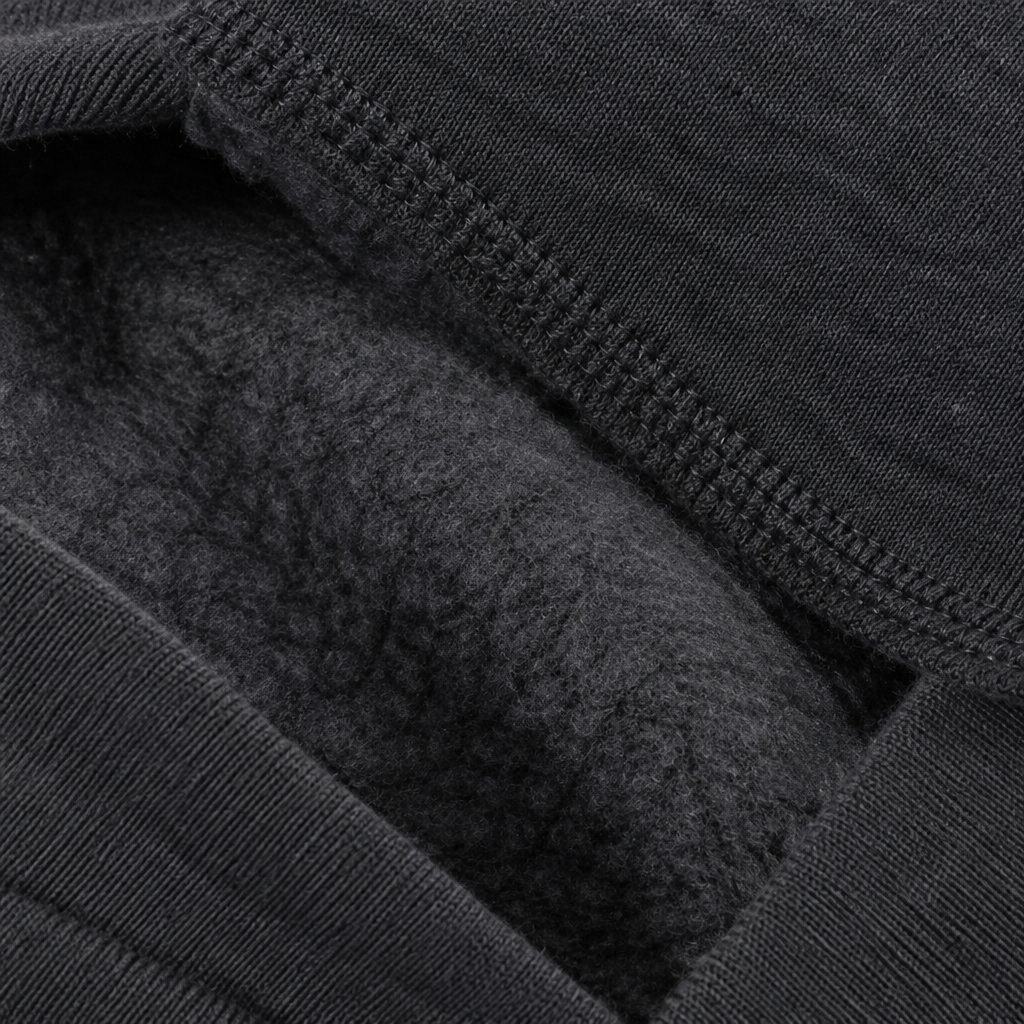 Fabric texture detail – charcoal grey hoodie
