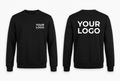 Front and back sweatshirt mockup with YOUR LOGO