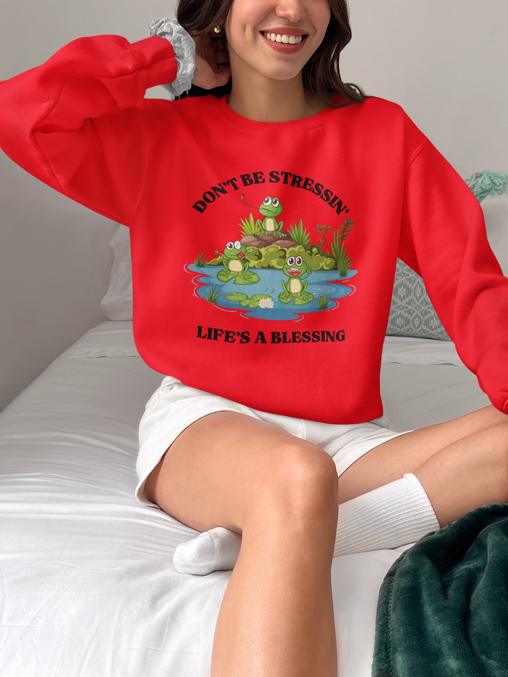 “Don’t Be Stressing'' – Life’s a Blessing” Sweatshirt - Sweet Vision LLC