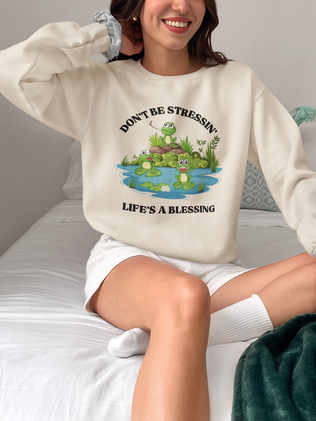 “Don’t Be Stressing'' – Life’s a Blessing” Sweatshirt - Sweet Vision LLC