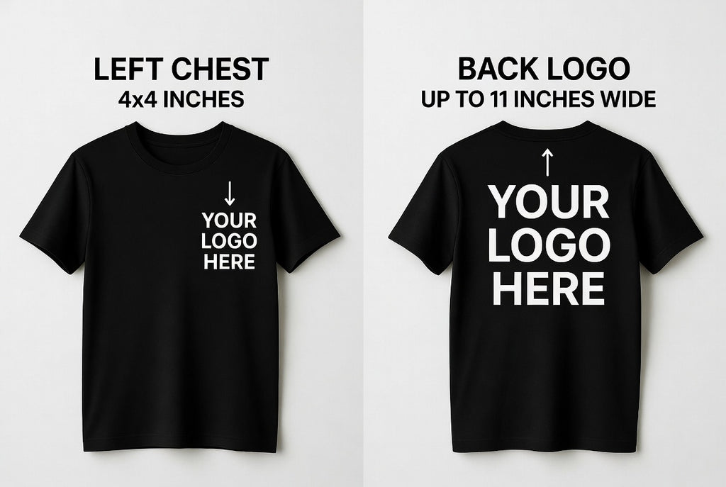Custom T-Shirts – Bulk Orders Only Front 4x4, Back 11'
